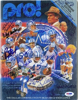 Dallas Cowboys Multi-Signed Pro! Magazine with 25 Signatures including Landry 